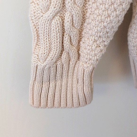Vintage Women's L.L. Bean 100% Cotton Crewneck Cable Knit Sweater Cream Size S - Picture 4 of 8